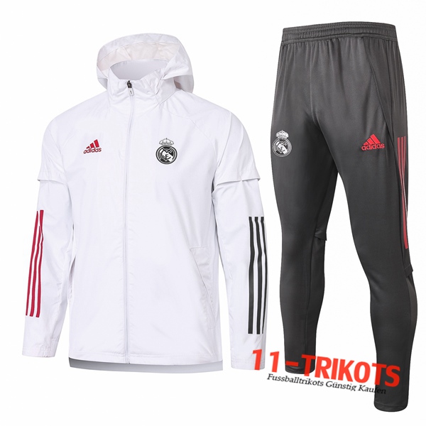 Real Madrid Trainingsanzug Windjacke Weiß 2020 2021 | 11-trikots