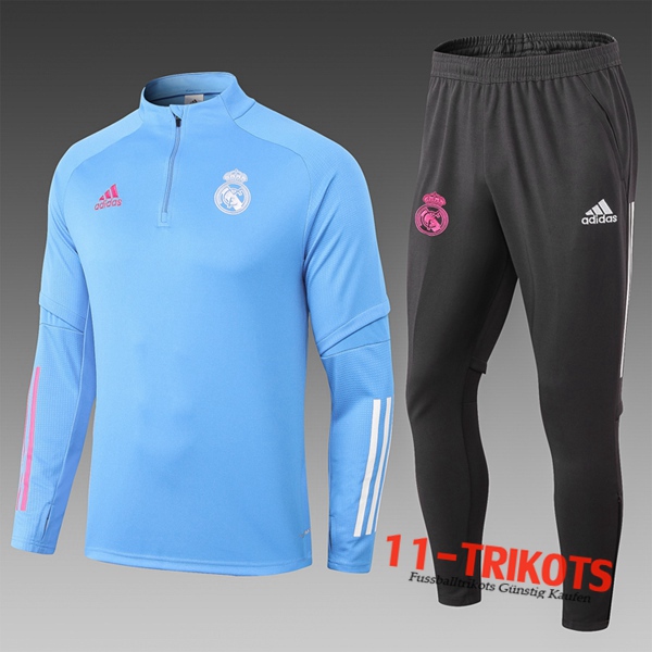 Neuestes Fussball Real Madrid Kinder Trainingsanzug Blau 2020 2021 | 11-trikots