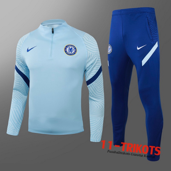 Neuestes Fussball FC Chelsea Kinder Trainingsanzug Blau 2020 2021 | 11-trikots