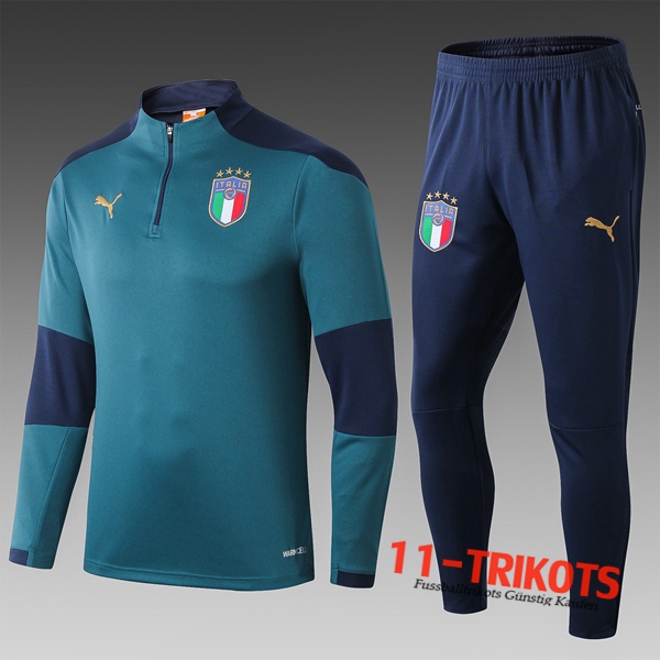 Neuestes Fussball Italien Kinder Trainingsanzug Grün 2020 2021 | 11-trikots