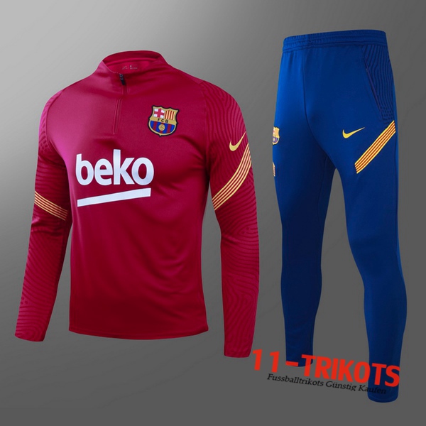 Neuestes Fussball FC Barcelona Kinder Trainingsanzug - Jacken Rot 2020 2021 | 11-trikots