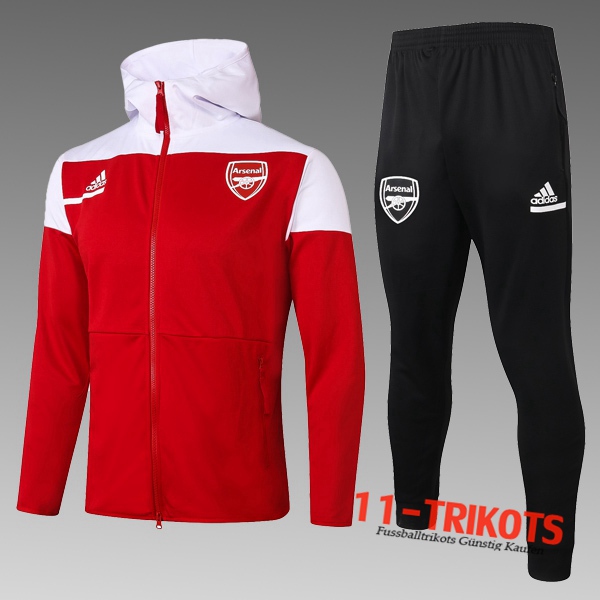 Neuestes Fussball Arsenal Kinder Trainingsanzug Kapuzenjacke Rot 2020 2021 | 11-trikots