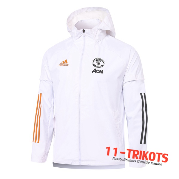 Chaqueta Futbol Rompevientos Manchester United Blanco 2020/2021