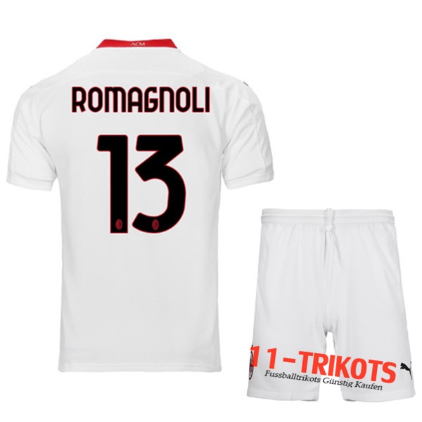 Neuestes Fussball Milan AC (ROMAGNOLI 13) Kinder Auswärtstrikot 2020 2021 | 11-trikots