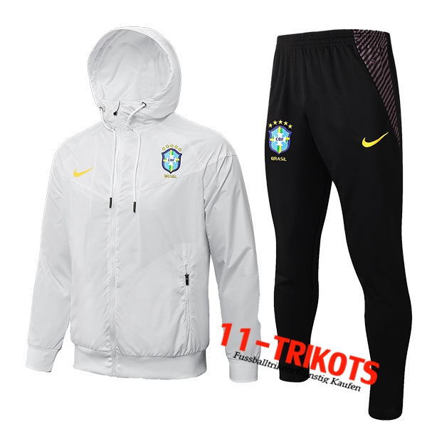 Brasilien Trainingsanzug Windjacke Weiß 2022/2023