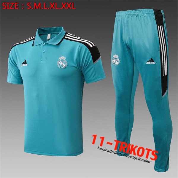 Real Madrid Poloshirt + Hose Blau 2022/2023