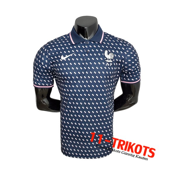Frankreich Poloshirt Weiß/Blau 2022/2023