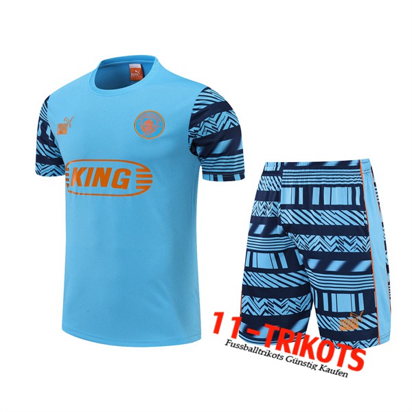 Manchester City Trainingstrikot +Shorts Blau 2022/2023