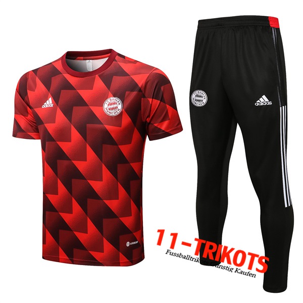 Bayern München Trainingstrikot + Hose Schwarz/Rot 2022/2023