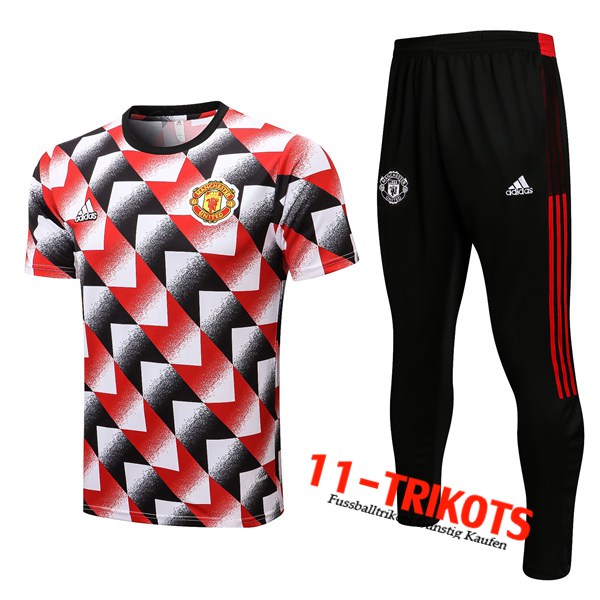 Manchester United Trainingstrikot + Hose Rot/Schwarz 2022/2023