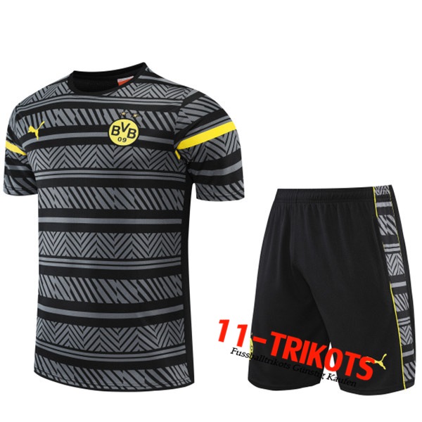 Dortmund BVB Trainingstrikot +Shorts Grau 2022/2023