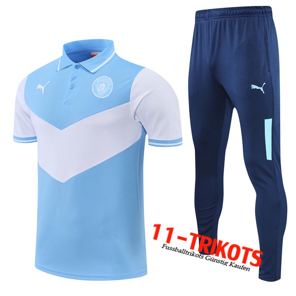 Manchester City Poloshirt Blau 2022/2023