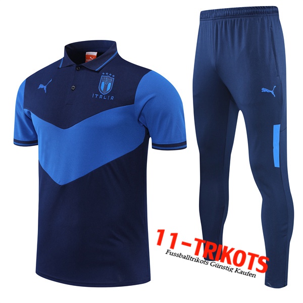 Italien Poloshirt Navy blau 2022/2023