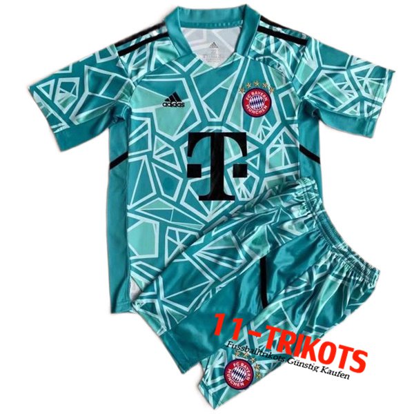 Bayern München Trikot Kinder Torhuter Blau 2022/2023