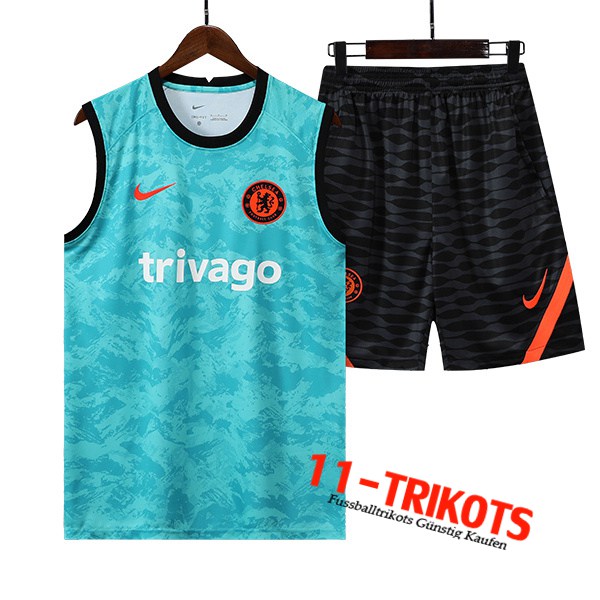 FC Chelsea Trainings-Tanktop + Shorts Grün 2022/2023