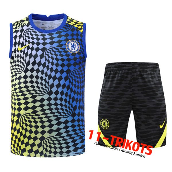 FC Chelsea Trainings-Tanktop + Shorts Blau/Gelb 2022/2023