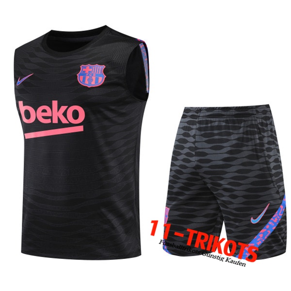 FC Barcelona Trainings-Tanktop + Shorts Schwarz 2022/2023