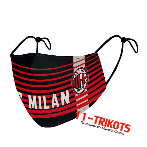 AC Milan Atemschutzmaske Schwarz/Rot Reutilisable