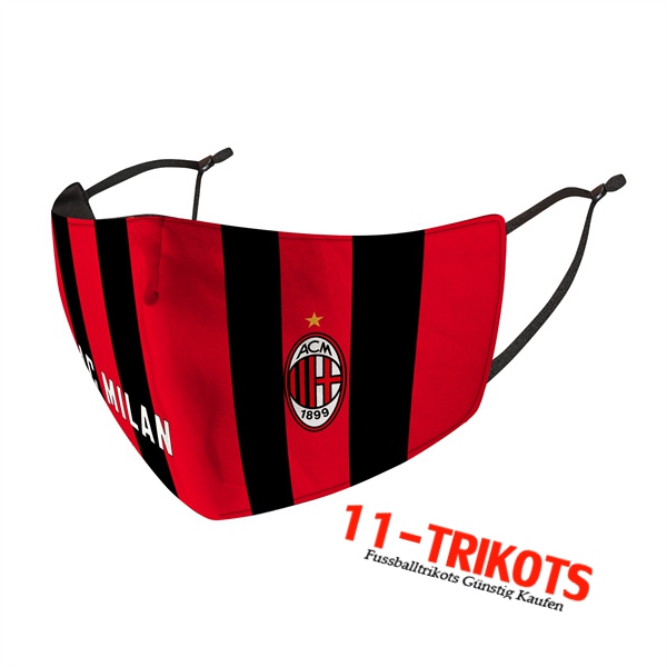 AC Milan Atemschutzmaske Rot/Schwarz Reutilisable