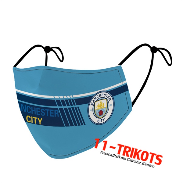 Manchester City Atemschutzmaske Blau Reutilisable