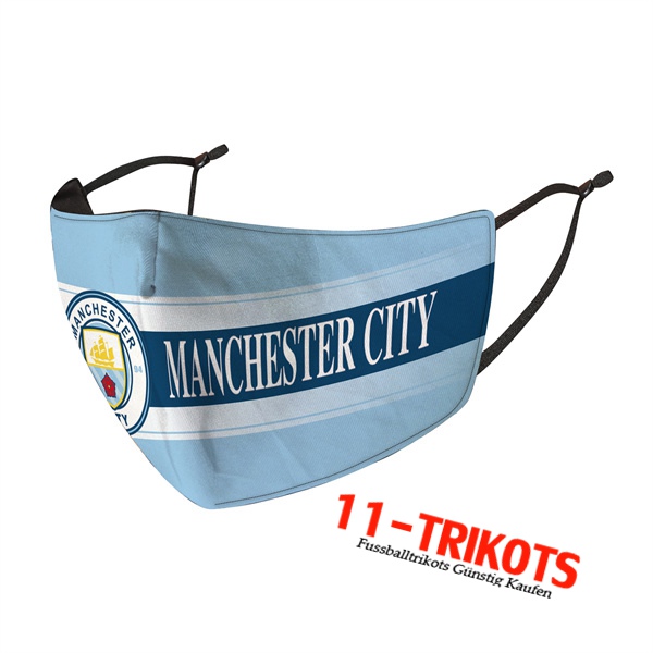 Manchester City Atemschutzmaske Blau/Weiß Reutilisable