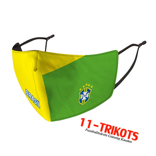 Brasilien Atemschutzmaske Gelb/Grün Reutilisable