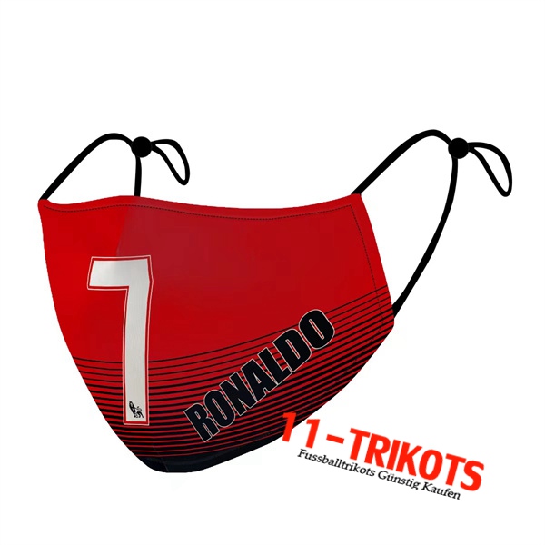 Ronaldo 7 Atemschutzmaske Rot/Schwarz Reutilisable