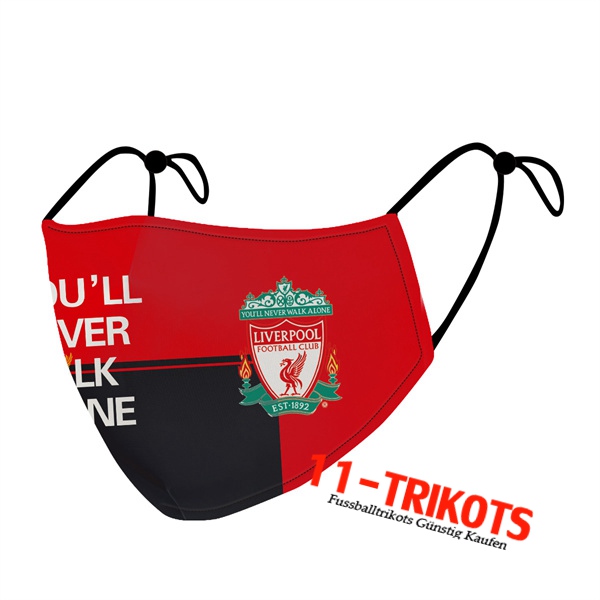 FC Liverpool Atemschutzmaske Rot/Schwarz Reutilisable