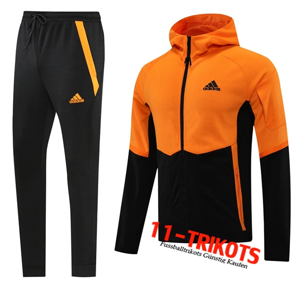 Adidas Trainingsanzug Mit Kapuze Schwarz/Orange 2022/2023