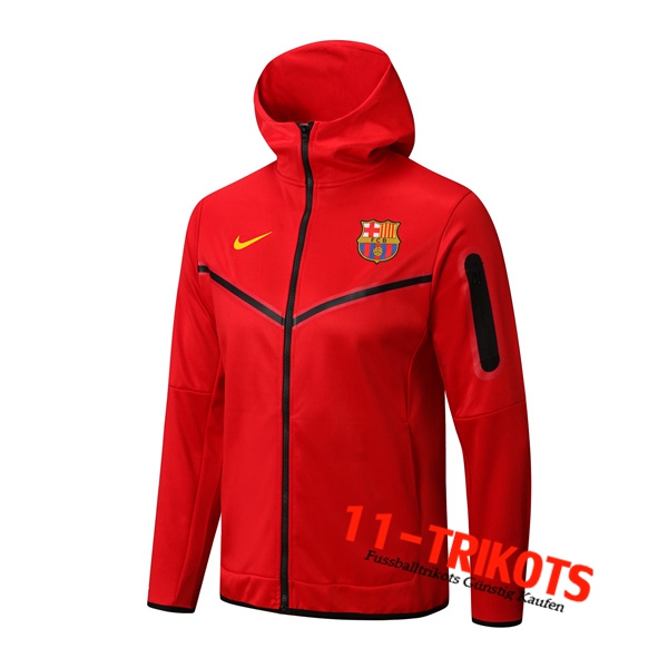 FC Barcelona Trainingsjacke Mit Kapuze Rot 2022/2023