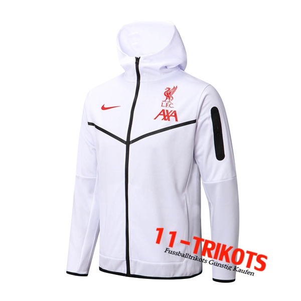 FC Liverpool Trainingsjacke Mit Kapuze Weiß 2022/2023