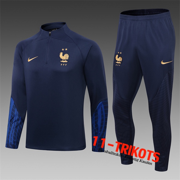 Frankreich Trainingsanzug Kinder Navy blau 2022/2023