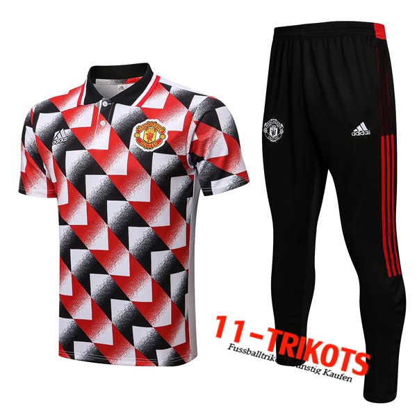 Manchester United Poloshirt Rot/Schwarz 2022/2023
