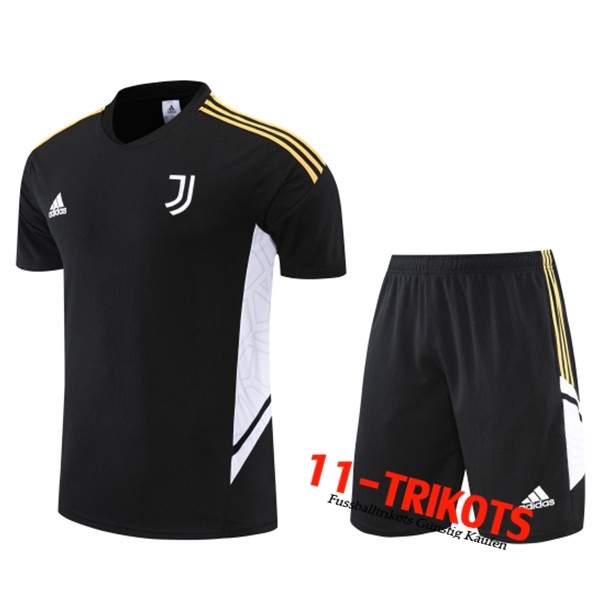 Juventus Trainingstrikot + Shorts Schwarz 2022/2023