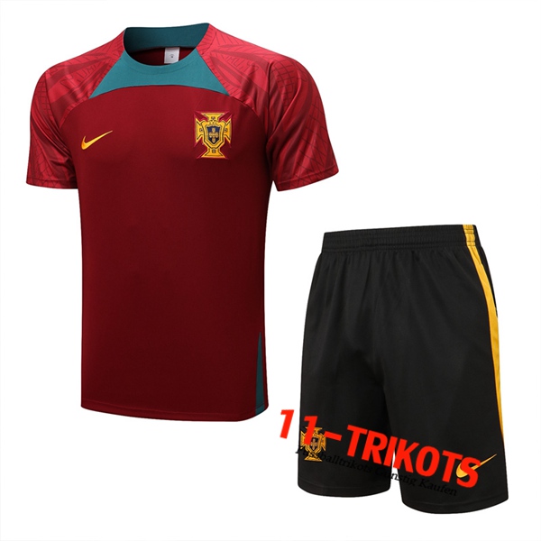 Portugal Trainingstrikot + Shorts Rot 2022/2023