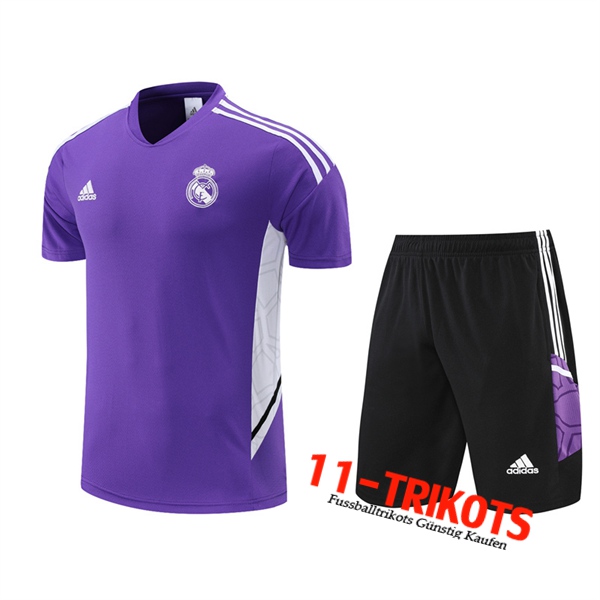 Real Madrid Trainingstrikot + Shorts lila 2022/2023