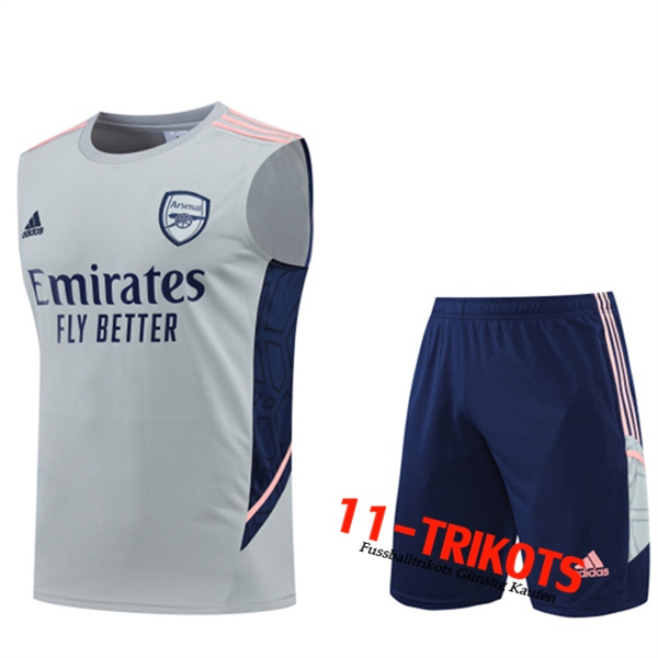 Arsenal Trainings-Tanktop + Shorts Grau 2022/2023