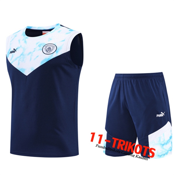 Manchester City Trainings-Tanktop + Shorts Navy blau 2022/2023