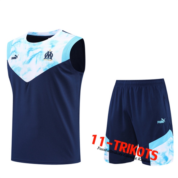 Marseille OM Trainings-Tanktop + Shorts Navy blau 2022/2023