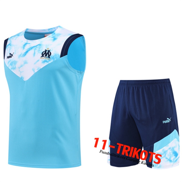 Marseille OM Trainings-Tanktop + Shorts Blau 2022/2023
