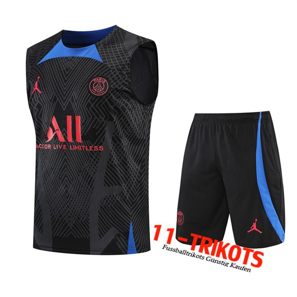 PSG Trainings-Tanktop + Shorts Schwarz 2022/2023