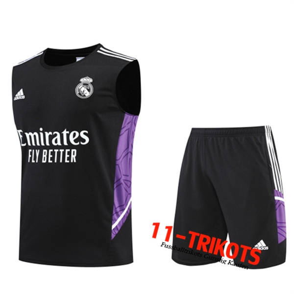 Real Madrid Trainings-Tanktop + Shorts Schwarz 2022/2023