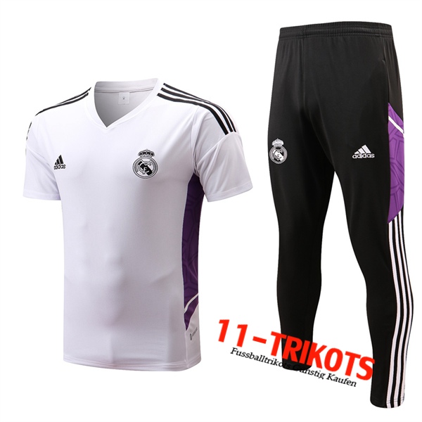 Real Madrid Trainingstrikot + Hose Weiß 2022/2023