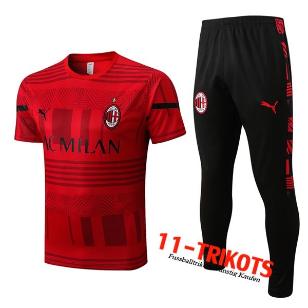 AC Milan Trainingstrikot + Hose Rot 2022/2023