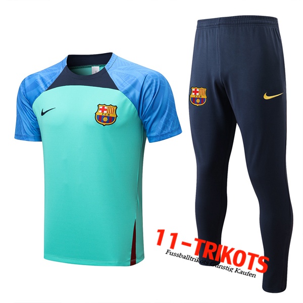 FC Barcelona Trainingstrikot + Hose Blau/Grün 2022/2023