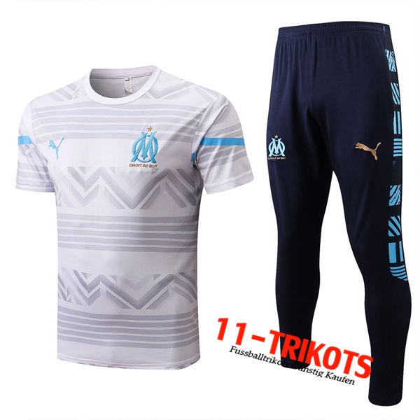 Marseille OM Trainingstrikot + Hose Weiß 2022/2023