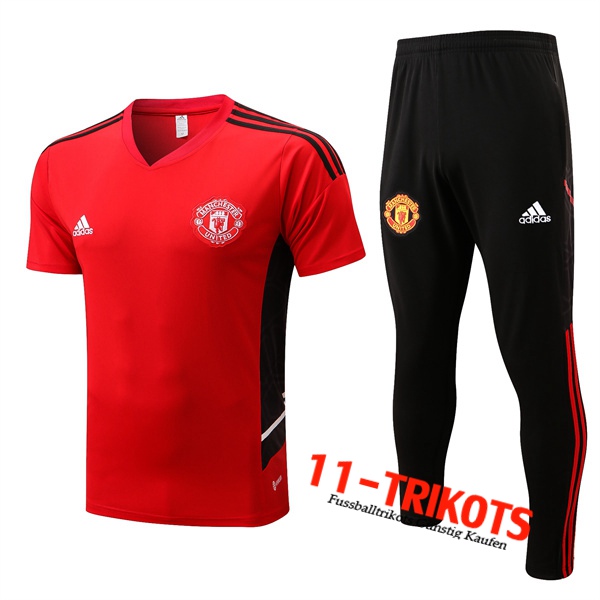 Manchester United Trainingstrikot + Hose Schwarz 2022/2023