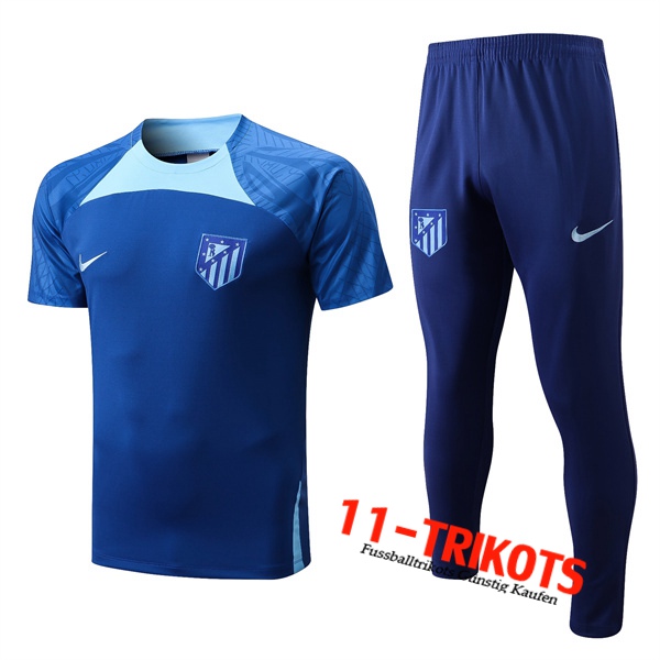 Atletico Madrid Trainingstrikot + Hose Blau 2022/2023