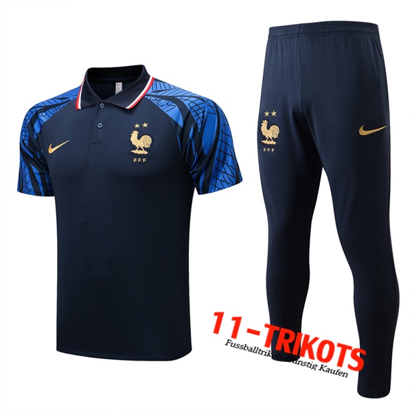 Frankreich Poloshirt Navy blau 2022/2023