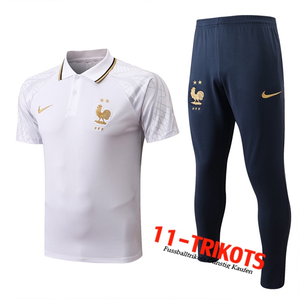 Frankreich Poloshirt Weiß 2022/2023